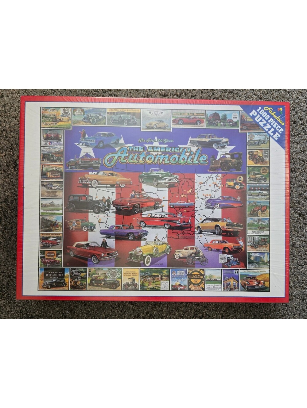 White Mountain The American Automobile 1000 Pc Jigsaw Puzzle Cars NEW SEALED